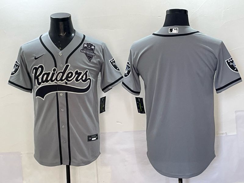 Men 2025 Oakland Raiders Blank Grey 3th generation Joint Name Nike Limited NFL Jersey style 052